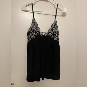 Black and White Floral Tank